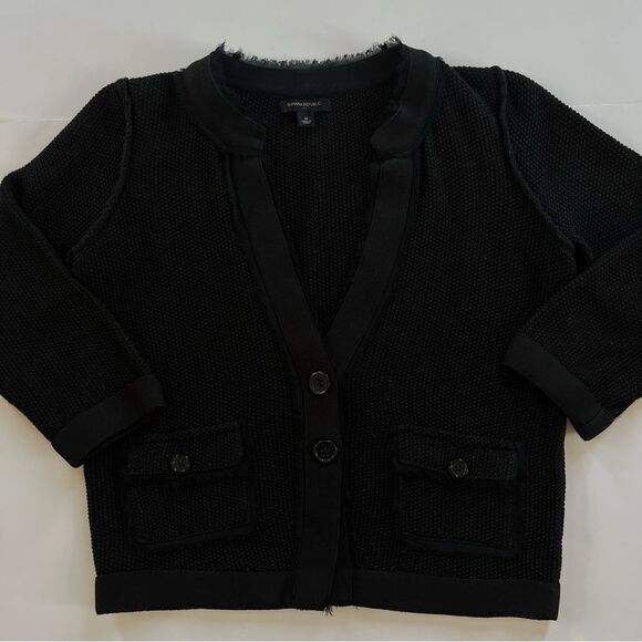 Banana Republic Shimmer Black Button up Cardigan Sweater Size M - Picture 9 of 13